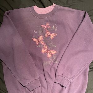 Women’s Purple Grandma Sweater with Pink and Purple Butterfly Design